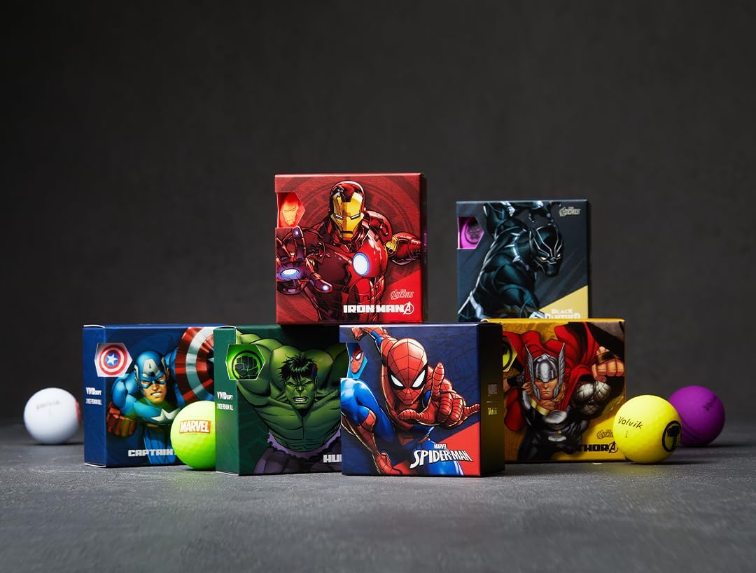 Volvik Vivid Soft Marvel Golf Ball Gift Sets (4 Pack)