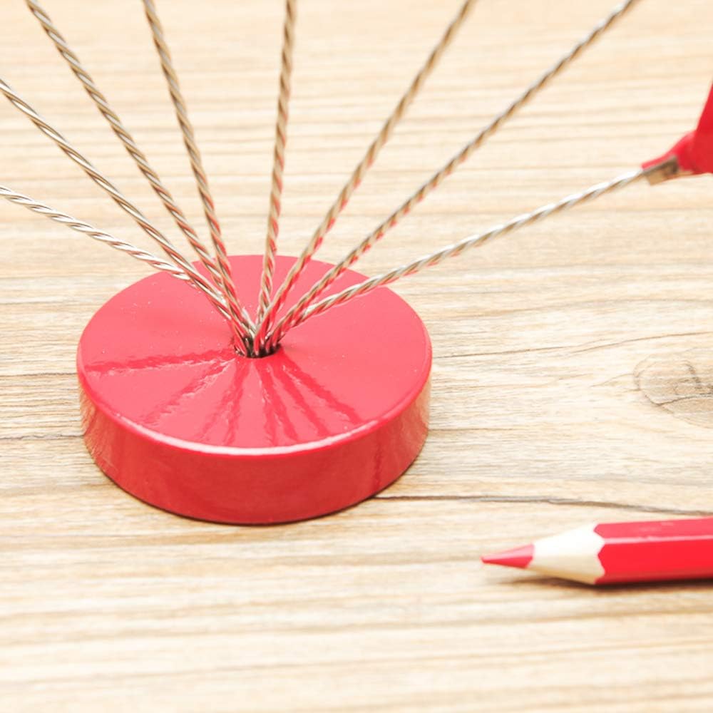 8-Branch Family Tree Picture Frame Holder, Card Photo Clips Holder Desk Stand for Memo Paper Note Photo Christmas Wedding Card Display (Red Heart)