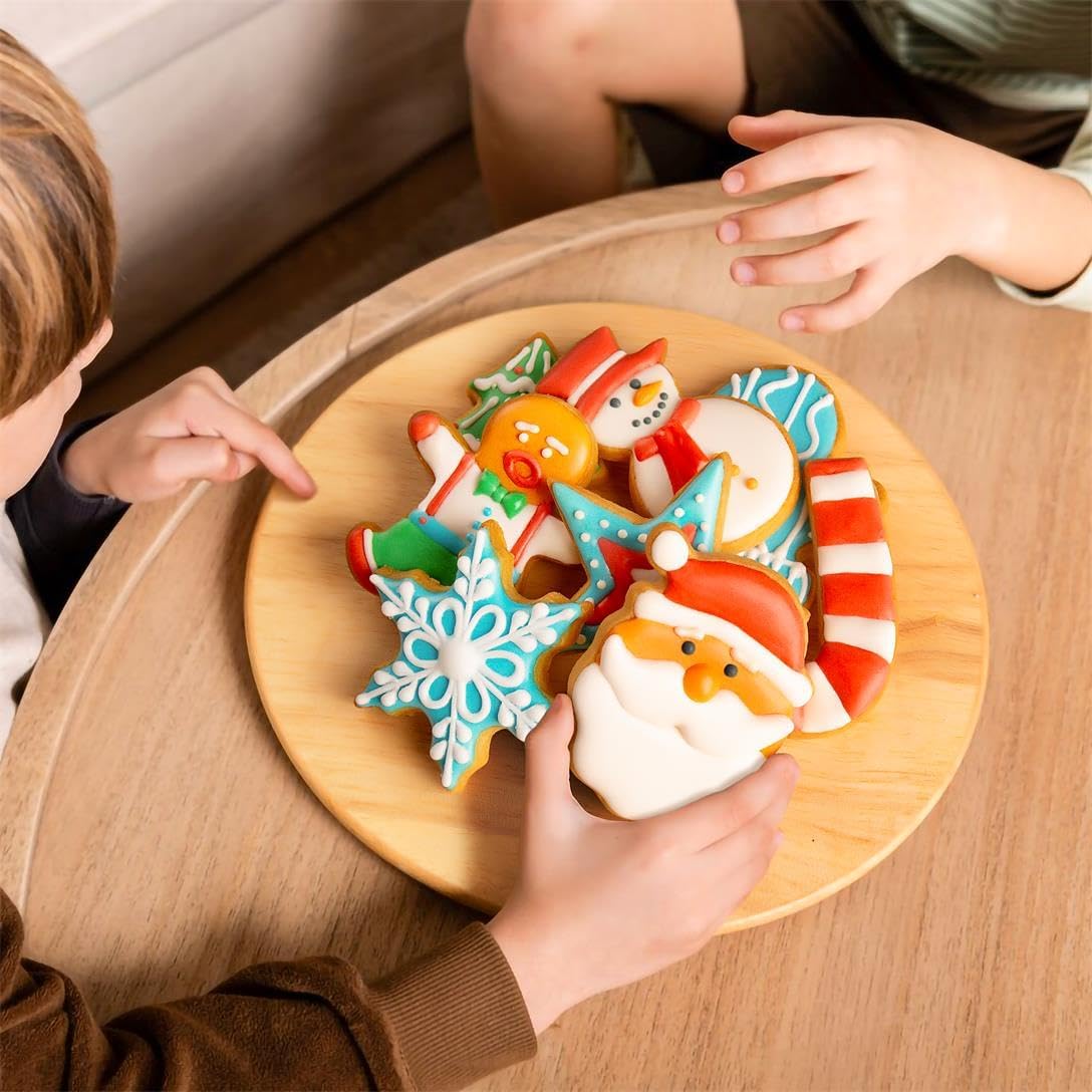 Christmas Cookie Cutters Set of 9 Pieces, Metal Shapes for Winter Holiday: Christmas Tree, Snowflake, Gingerbread Men, Angel, Star, Mitten, Candy Cane, Snowman