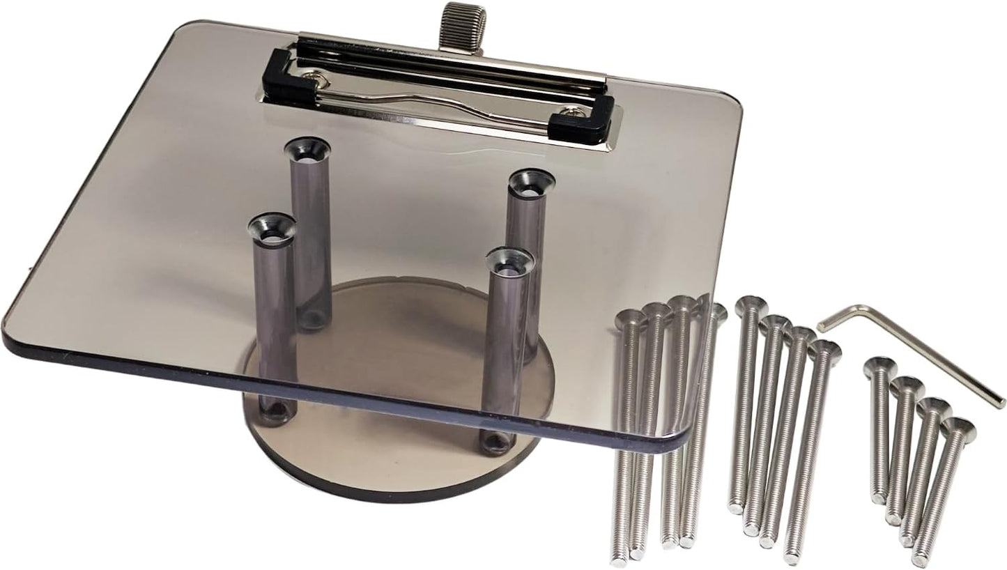 Beige Acrylic 5mm Thickness Golf Cart Scorecard Holder w/Pencil Holder & Clamp Compatible with EZGO TXT/RXV Club Car DS/Precedent Yamaha and Other Golf Cart Steering Wheel with 5-6 Holes