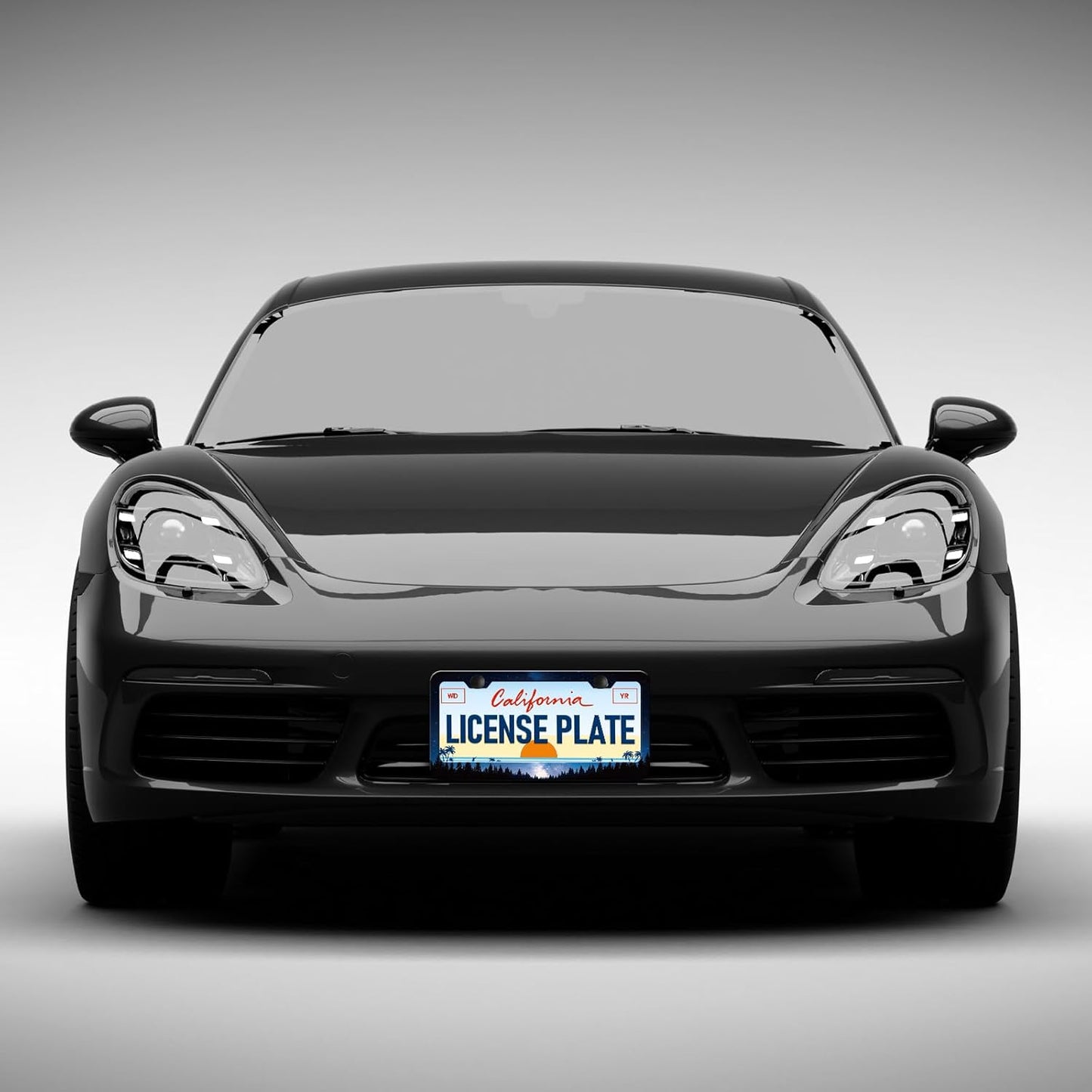 Galaxy Forest License Plate Frames - 2 Pack Front Rear Starry Sky License Plates Holder Covers, Aluminum Metal Rust-Proof Waterproof Car Tag Frame with Screws Fasteners Caps