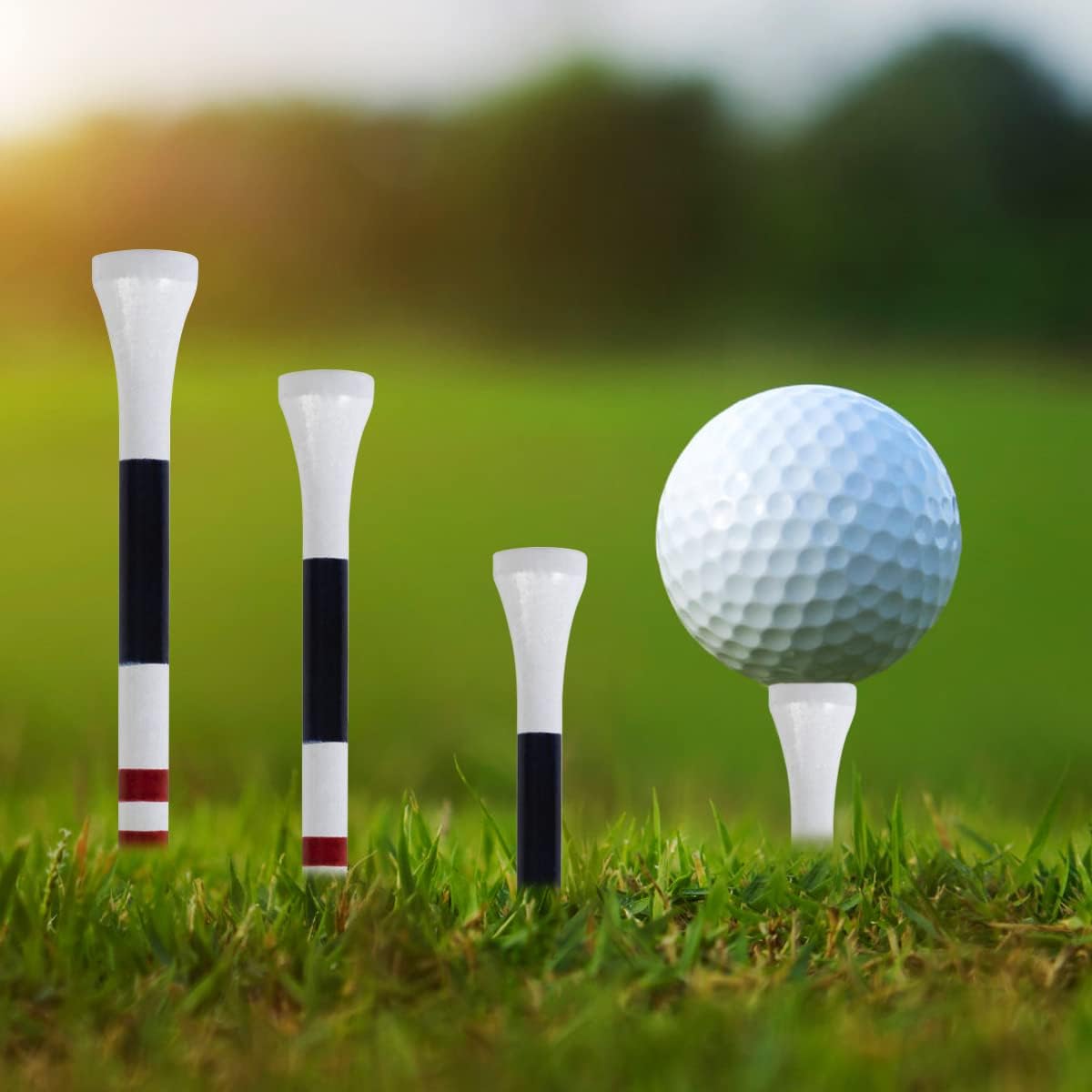 MAZEL Natural Wood/Bamboo Golf Tees 2 3/4 Inch & 3 1/4 Inch,Pack 50 or 120,Reduce Friction & Side Spin,More Stable Golf Tees