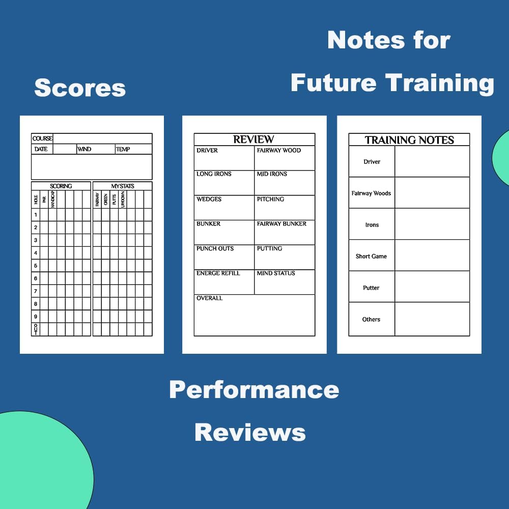Golf Scorecard Holder (6 Colors - Premium Vegan Leather) | Yardage Book (4-Pack, Waterproof Stone Paper) | Scorecards (20-Pack White Cardstock) – Idea Gift for Golfers