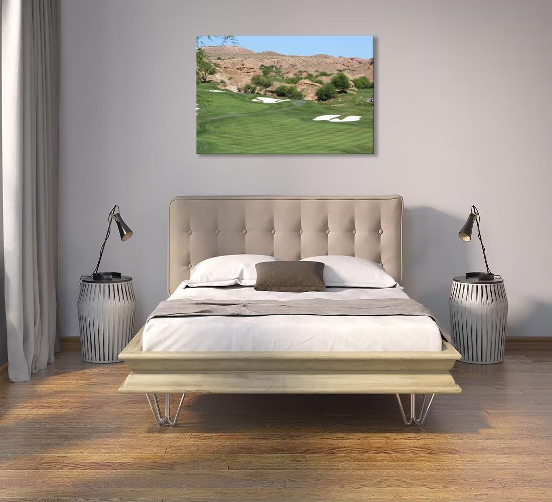 Canyons Golf Desert Wall Art for Living Room Bedroom Bathroom Hoem Decorations Golf Course Picture Poster Framed Artwork Canvas Prints Ready to Hang(12''H x 16''W)