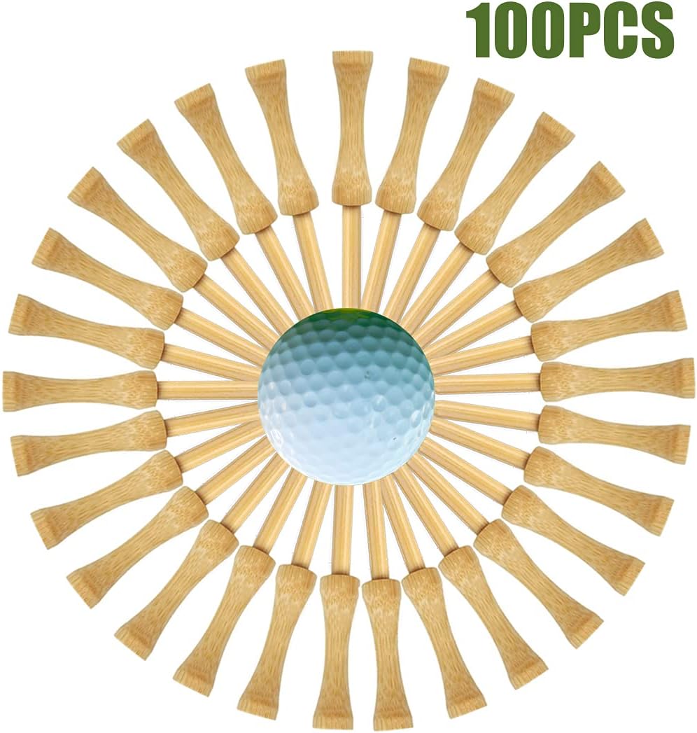 Step Down Golf Tees 2-1/8"or 2-3/4"or 3-1/4" 100 Pack Enduring Wooden Bamboo Golf Castle Tees