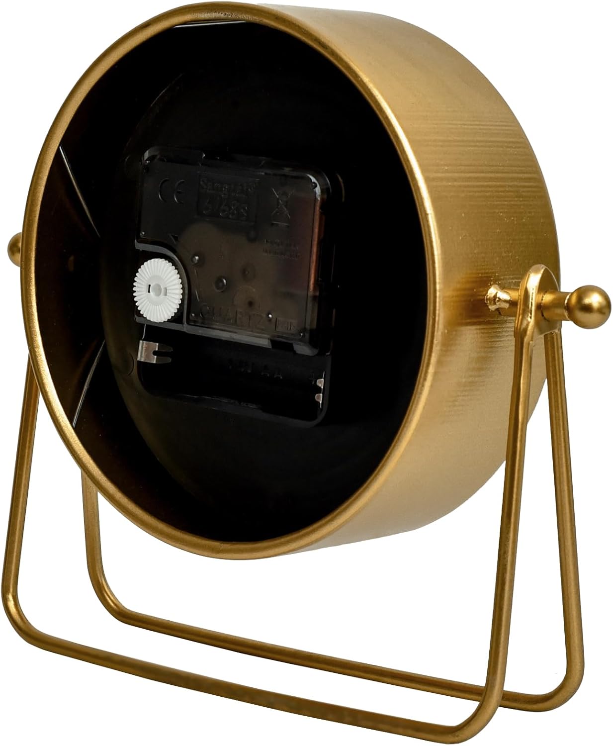 Small Gold Desk and Shelf Clock, 6.9*5.9 Inch Retro Elegant Tabletop Clock with Glass Cover, Silent Non-Ticking Battery Operated Decorative Clock for Living Room, Office, Bedroom, Gift Idea