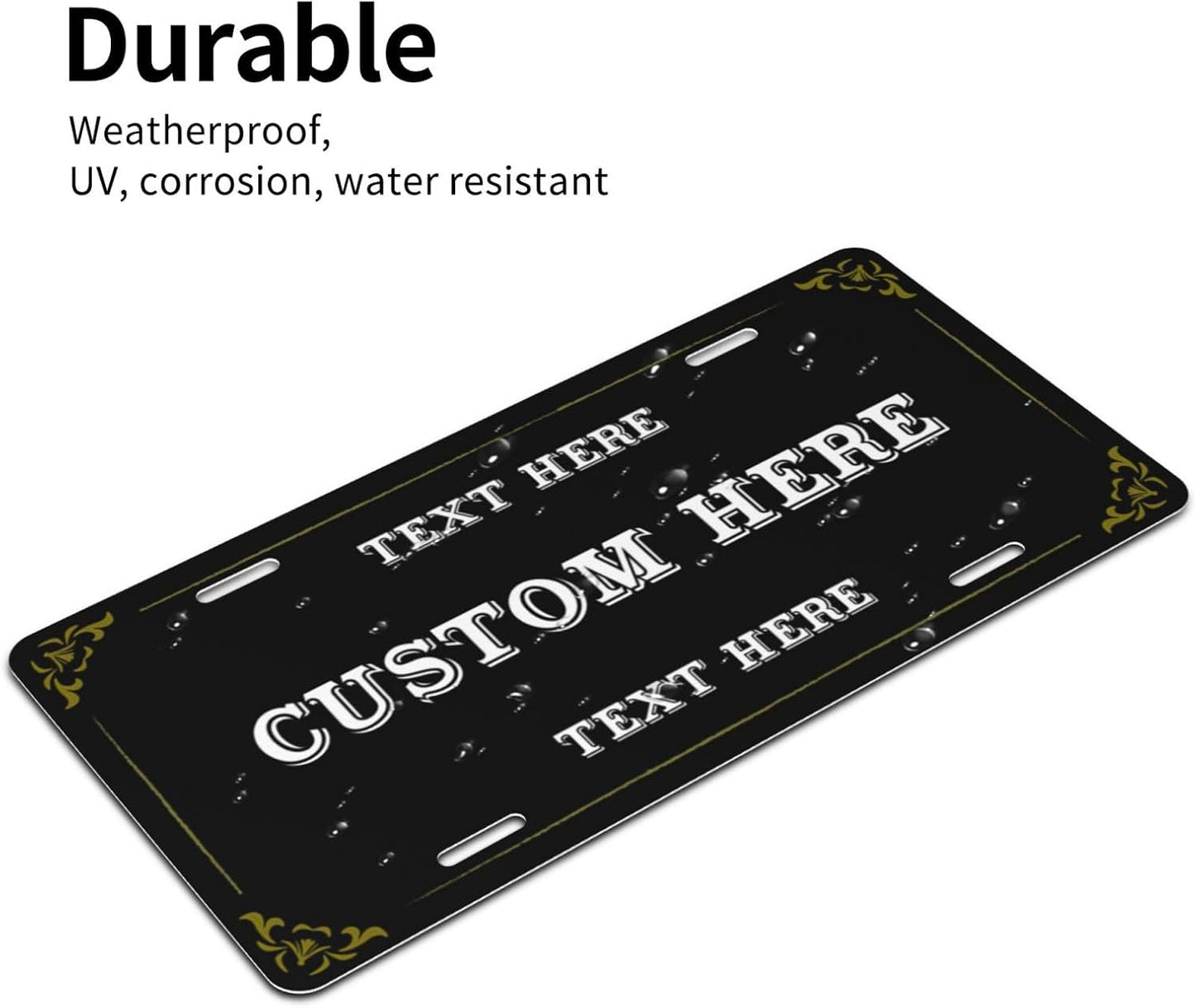 Custom Personalized Text Image Photo Design Customized Tag Aluminum License Plates for Front of Car 6x12 Inch-16