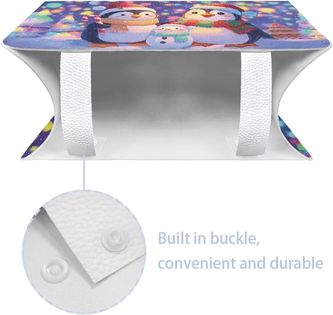 Christmas Tissue Box Cover Cute Snowman & Penguin Facial Tissue Holder Xmas Home Decor Napkin Dispenser Holder with Bottom Belt Christmas Celebration Accessories