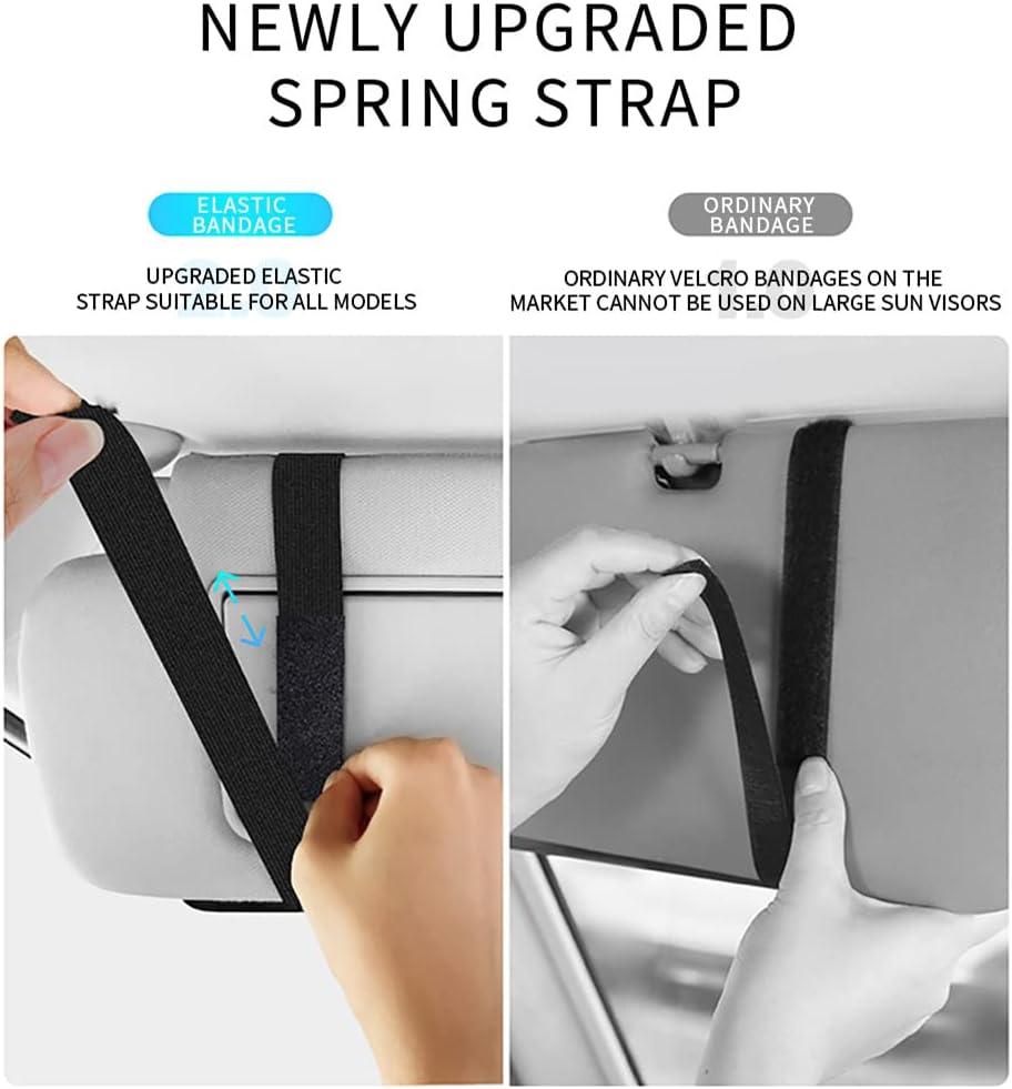 JEYODA Car Sun Visor Organizer Glasses Case Storage Bag note Holder Car suede Zipper Card Hold Car Organizers and Storage (blue)