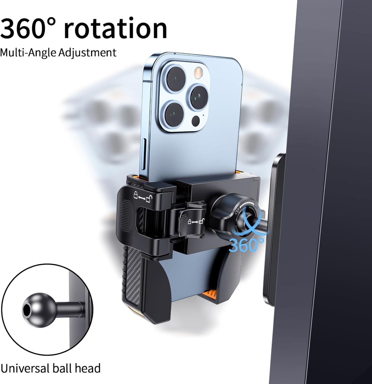 DIGI4U Magnetic Phone Holder for Golf Cart, Narrow Base N52 Magnet, Golf Accessories Compatible with EZGO/Club Car/Yamaha, 360° Rotatable Golf Cart Phone Mount for iPhone Samsung