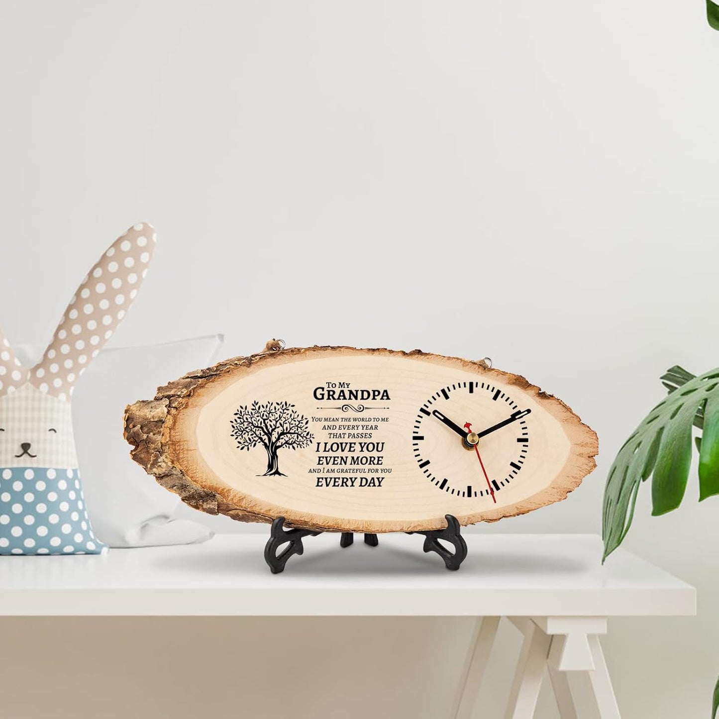 BeauGift Grandpa Gifts, Christmas Wooden Clock Birthday Gifts for Granddad from Grandkid Grandson Best Grandfather Ever Gifts to My Gramps Pops Opa Granddaddy