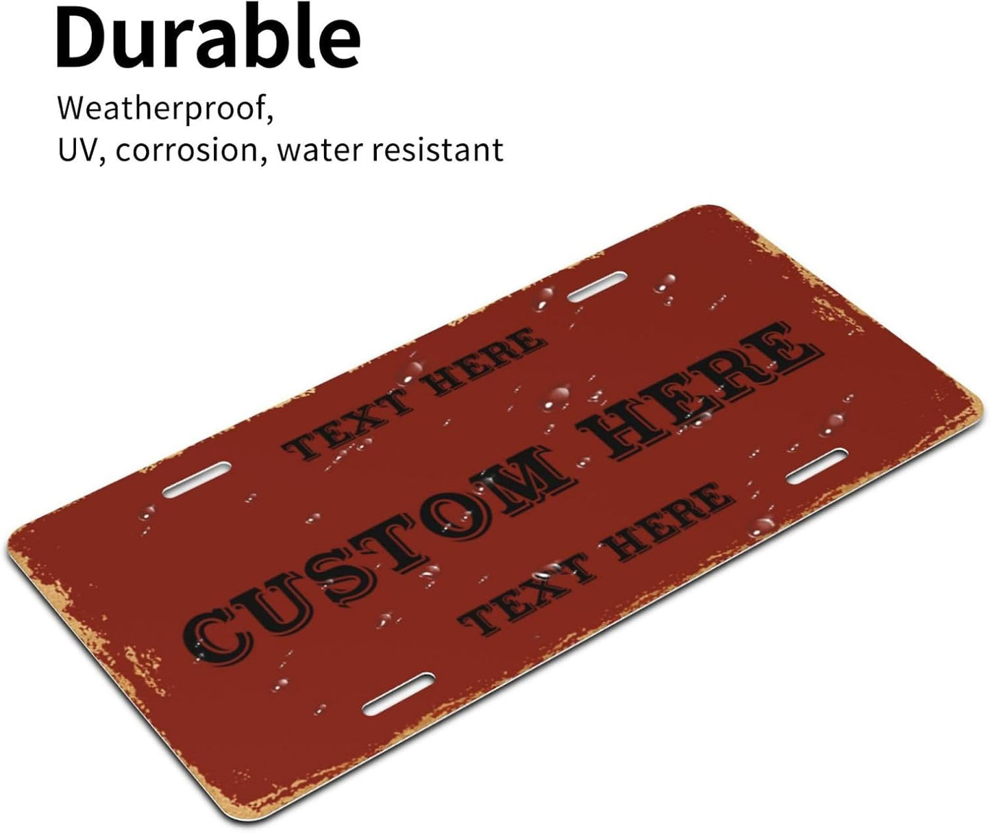 Custom Personalized Text Image Photo Design Customized Tag Aluminum License Plates for Front of Car 6x12 Inch-13