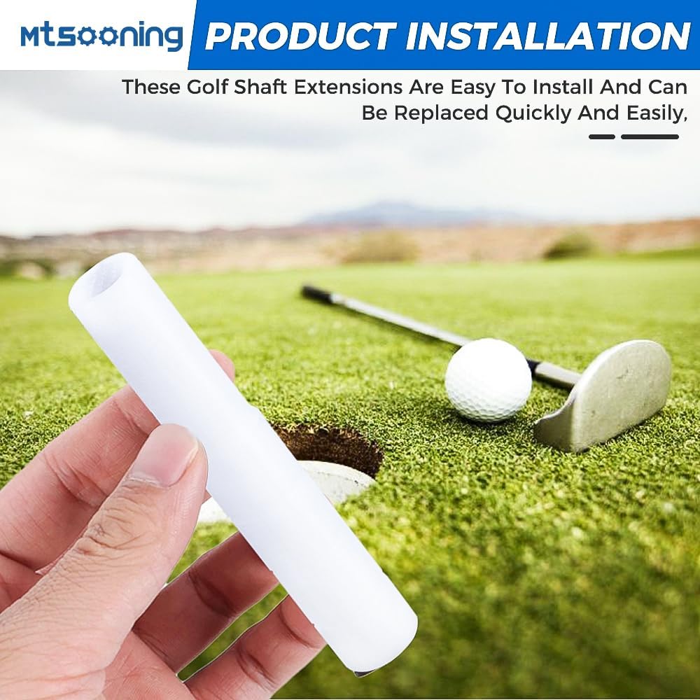 Mtsooning White Universal Golf Club Extender,12.63mm/0.50inch Golf Club Steel Shaft Extender,20PCS Universal Golf Club Steel Shaft Extension Repair Equipment for Wood Putter