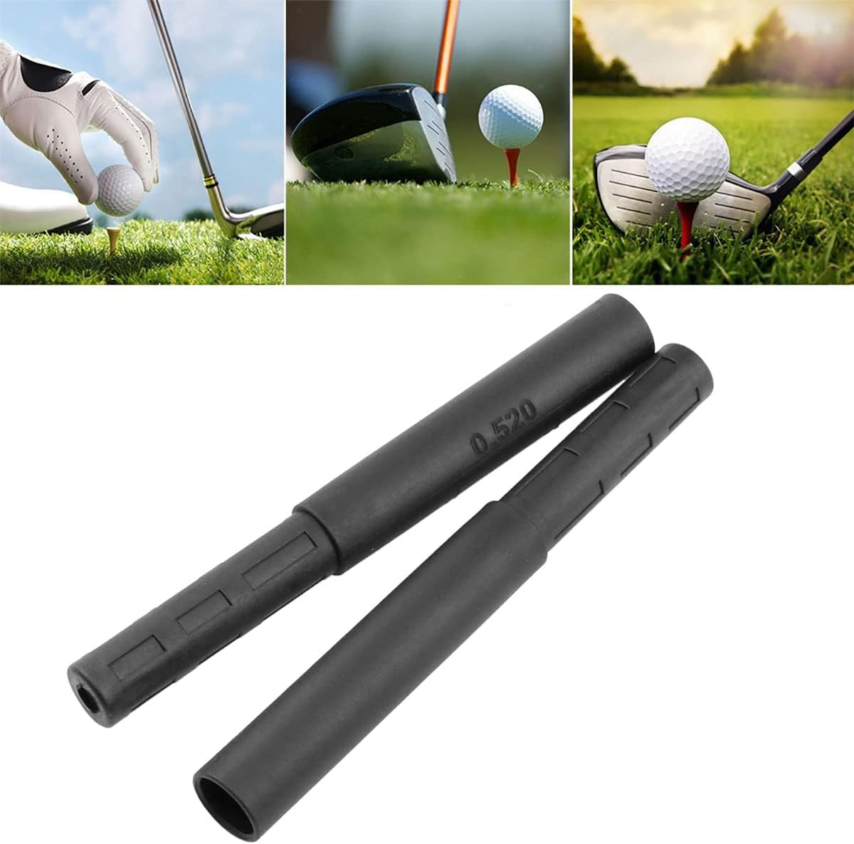 AYLIFU 0.520" - 0.595" Golf Club Extender Club Shaft Extension for Extension of Iron Wood Putter(2PCS)