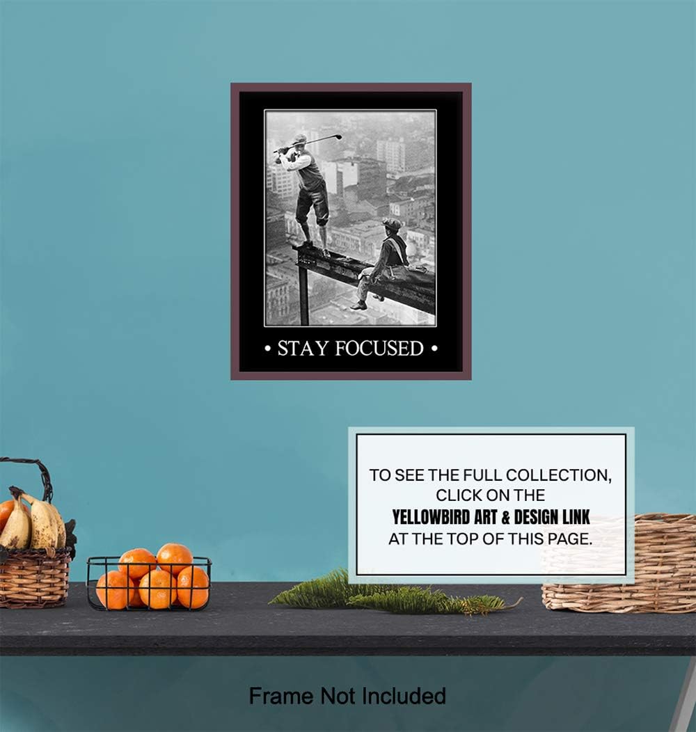 Motivational, Inspirational Art Print - Vintage Golf Wall Art Poster- Chic Rustic Home Decor for Bedroom, Den, Man Cave, Game Room, Office - Great Easy Gift for Golfers - 8x10 Photo- Unframed