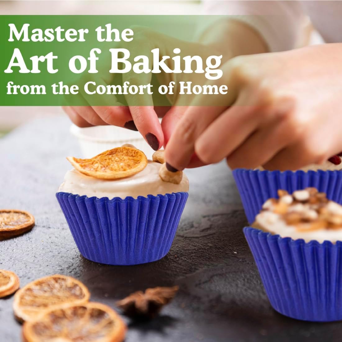 Regency Wraps Greaseproof Professional Grade Baking Cups, Pack of 40, Standard Liners, Royal Blue Solid, for Cupcakes, Muffins, Candy, Non Stick