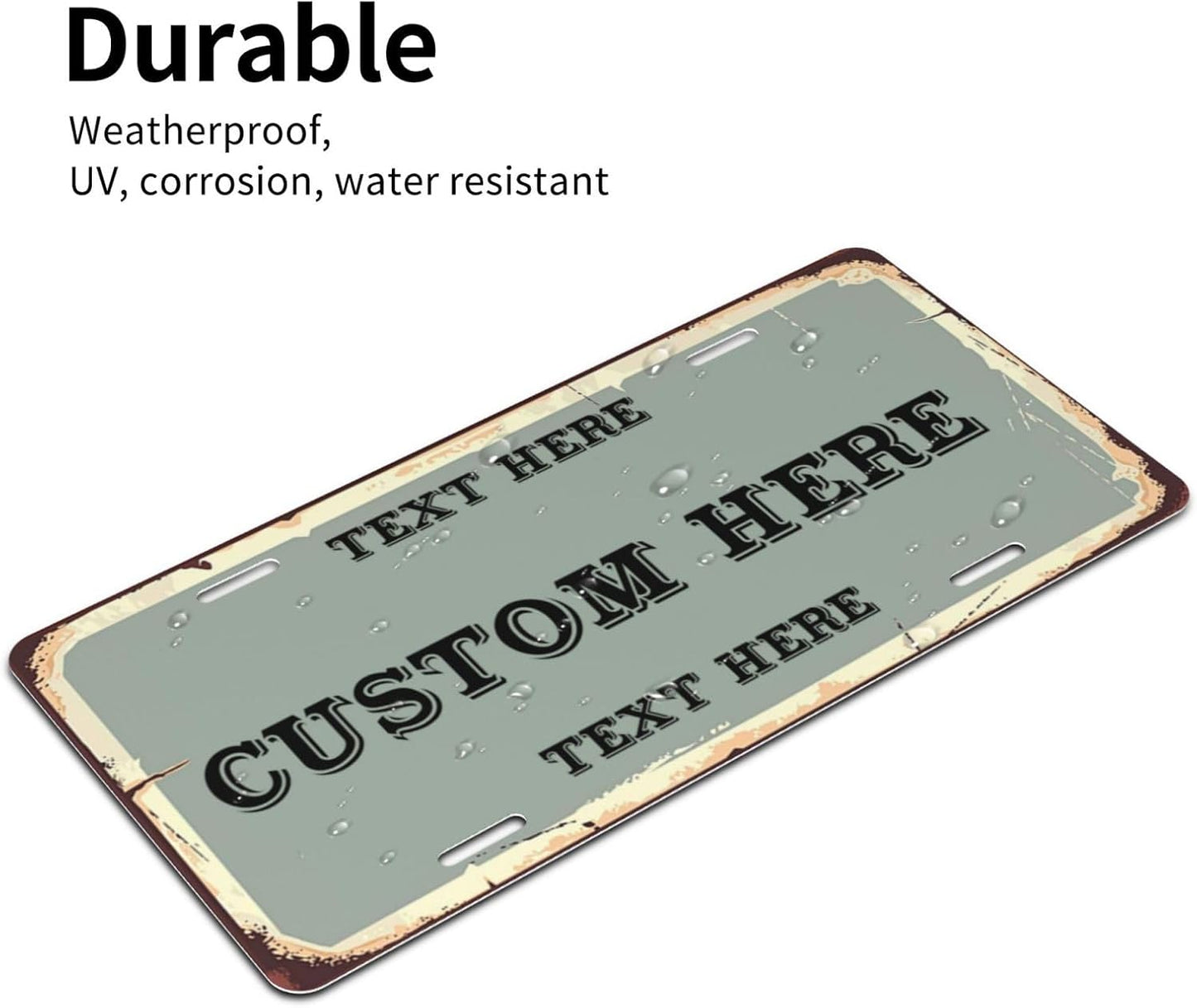 Custom Personalized Text Image Photo Design Customized Tag Aluminum License Plates for Front of Car 6x12 Inch-23