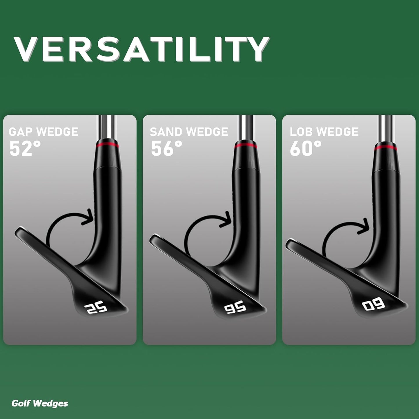 Gowolf Premium Forged Full Face Golf Wedges 50/52/54/56/58/60/69 Degree Individual or Set for Men, Right Hand Gap Wedge Sand Wedge Lob Wedge, Golf Clubs CNC Milled Face for More Spin - Great Golf Gift