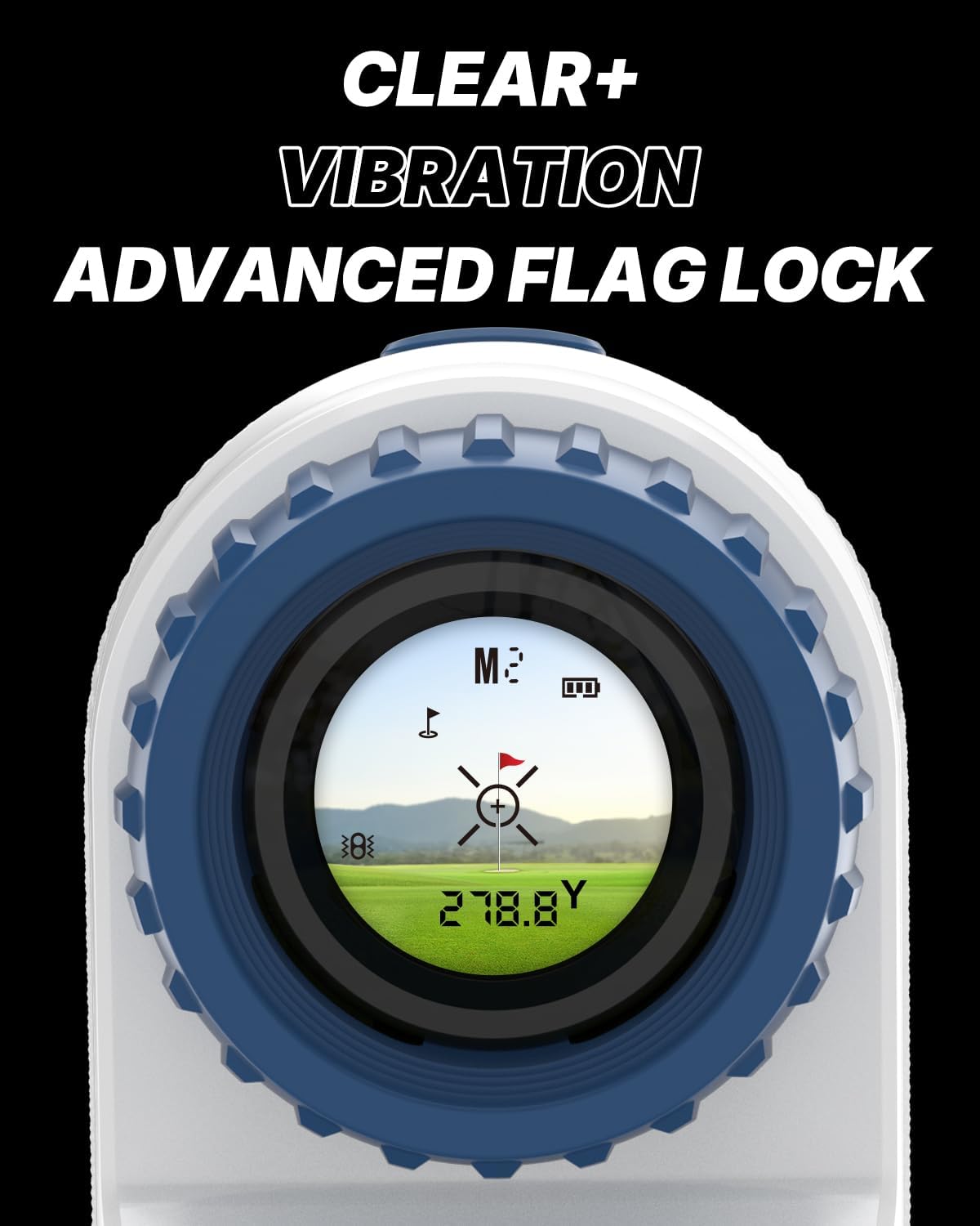 WOSPORTS Golf Range Finder with Slope Switch, 1200 Yards Rangefinder for Golfing & Hunting, ±1yd Accuracy, 0.3s Flag Locking Vibration, Rechargeable, Blue