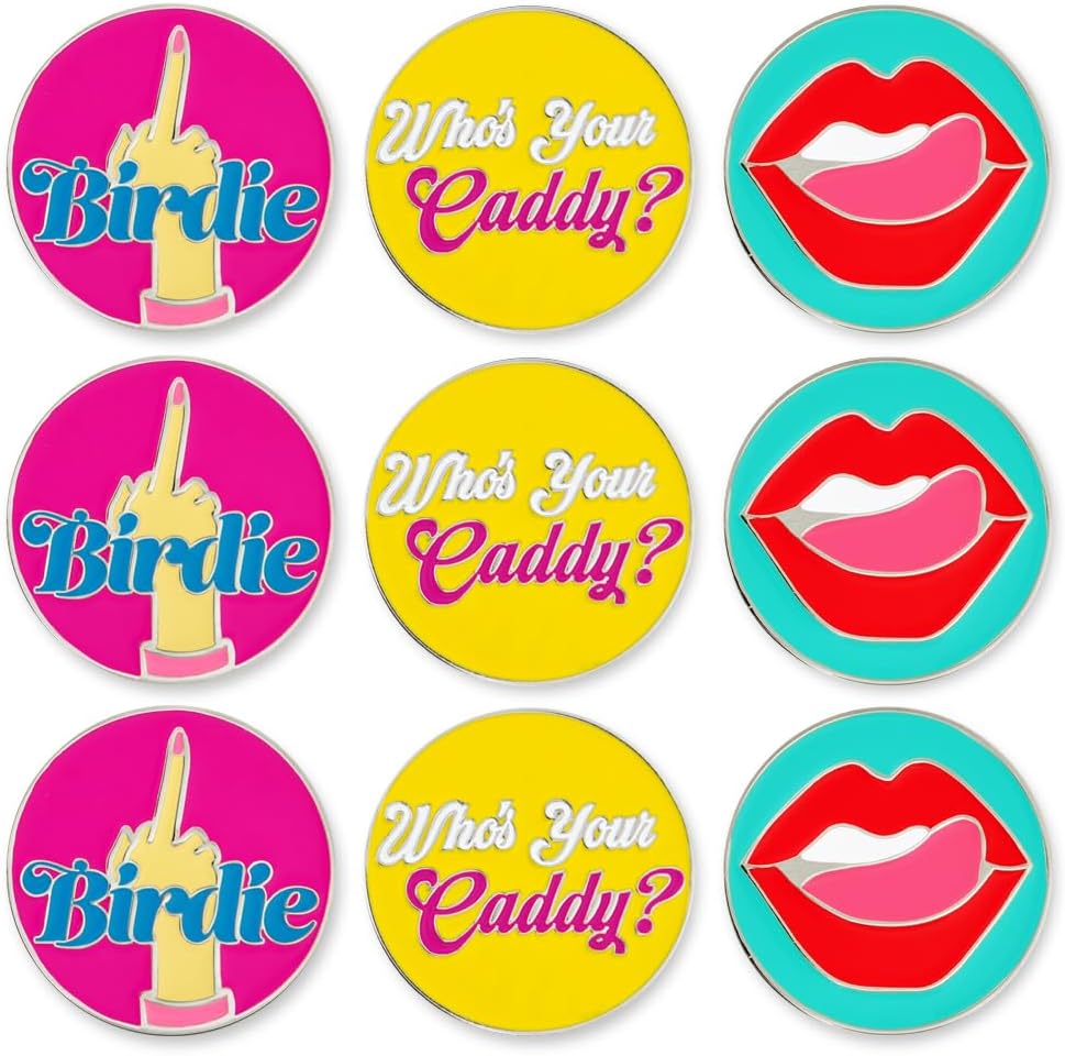 PinMart’s Mix Bundle Pack of 9 Golf Ball Markers - Golf Accessories for Men and Women – United States Eagle and American Flag Magnetic Ball Markers Set of 9