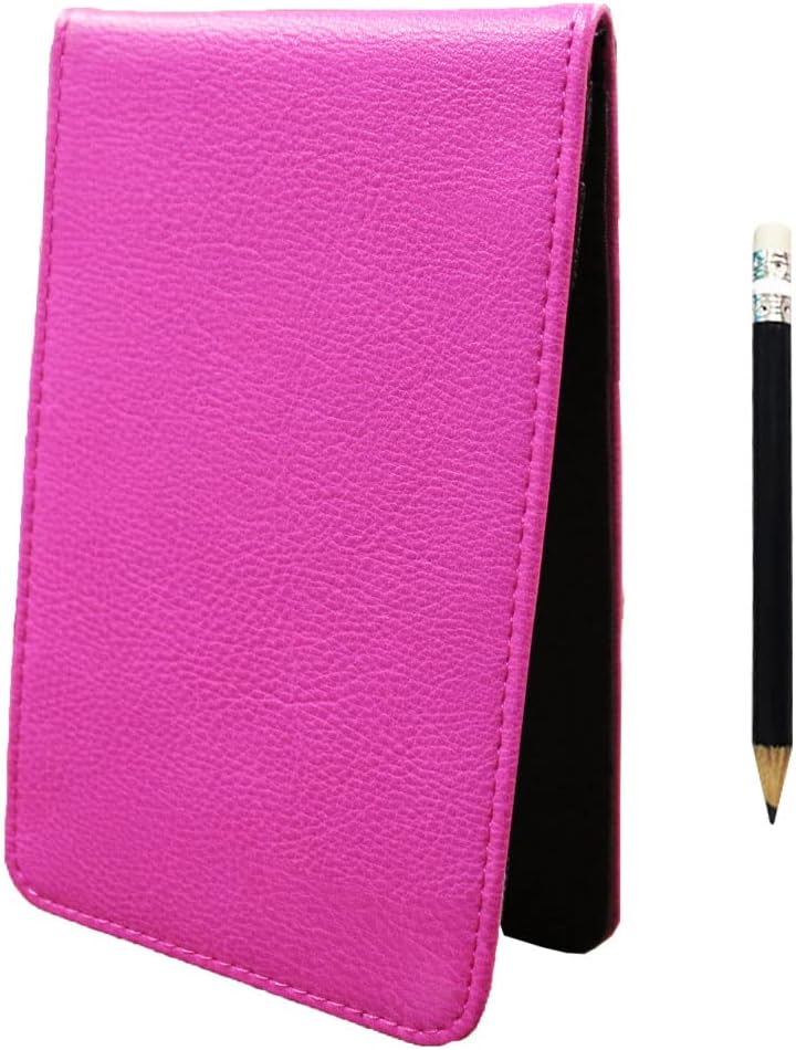 Myartte Golf Scorecard Holder Cover Yardage Book Cover with Golf Ball Marker and A Free Pencil 4.5 × 7.5 inches Black Blue Pink Multi-Color