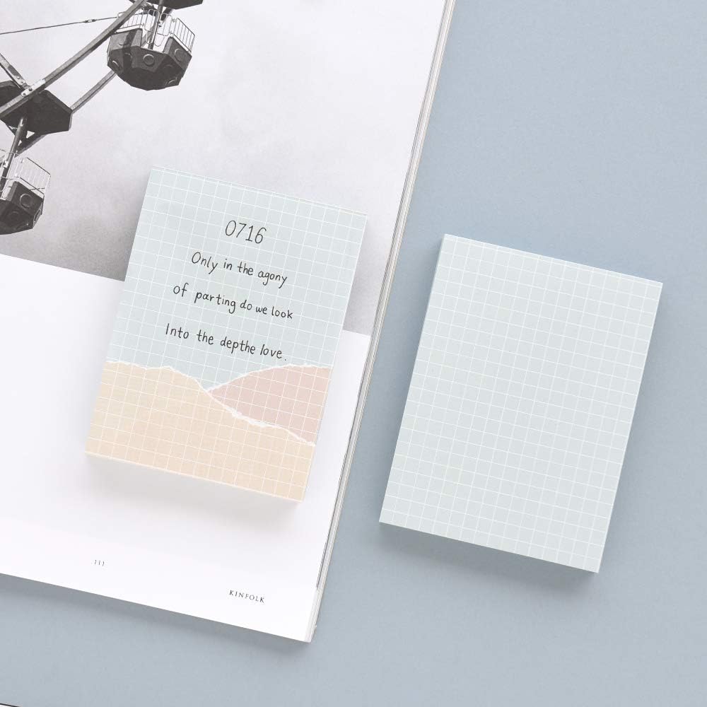 Monolike Memopad Smoothie design SET - 4 Packs, 4 Different Designs, 100 Sheets Per Pad, Total 400 Sheets, Note pads, Writing pads, 3.15 x 4.17 Inches