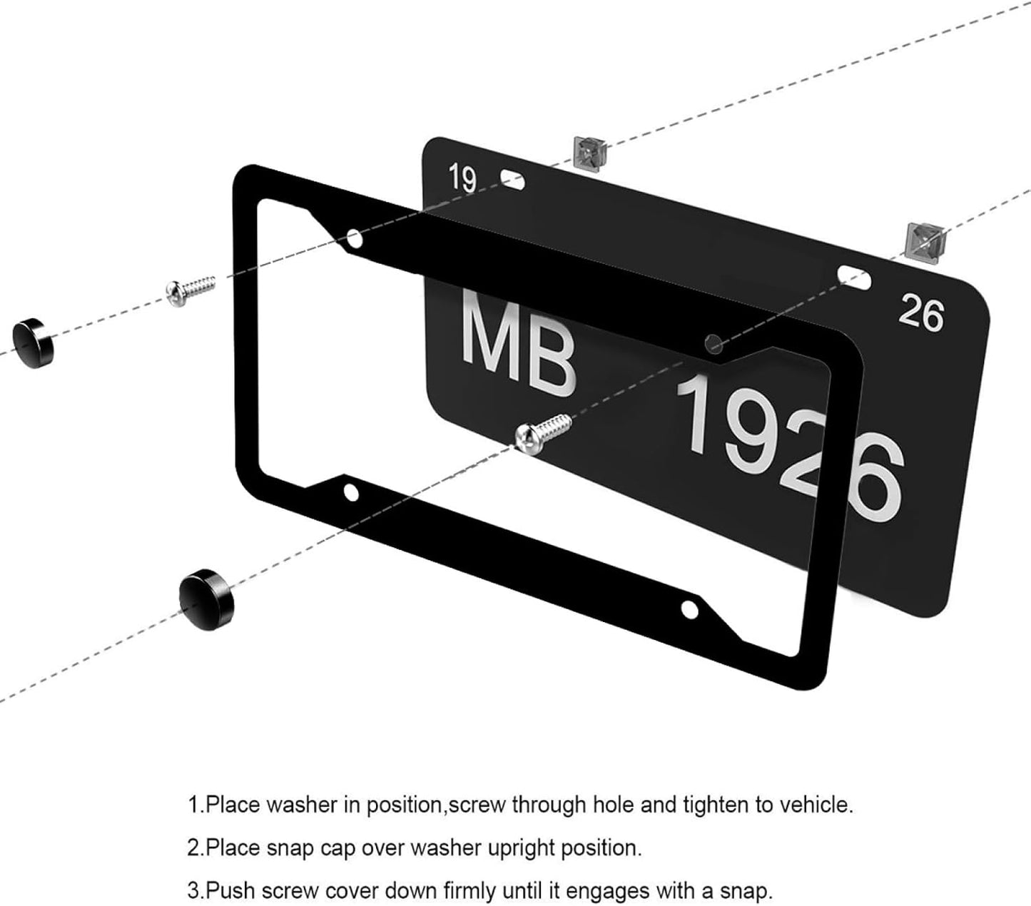 Personalized License Plate Frame, Custom License Plate Frames with Text Photo Logo,Customized Car Tag Frames for Women Men with Screw Caps,12"x6"