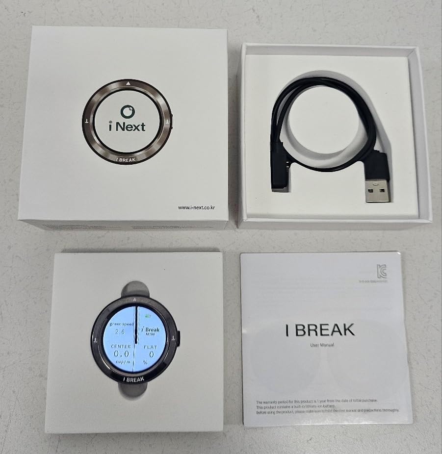 iBREAK-Digital Golf Green Reader, Informing Putting Direction and Uphill/Downhill Percent in Real time, Titanium Silver Frame and 1.3inch Color TFT LCD Display, Diameter 1.7inch X Height 0.4inch, 34g