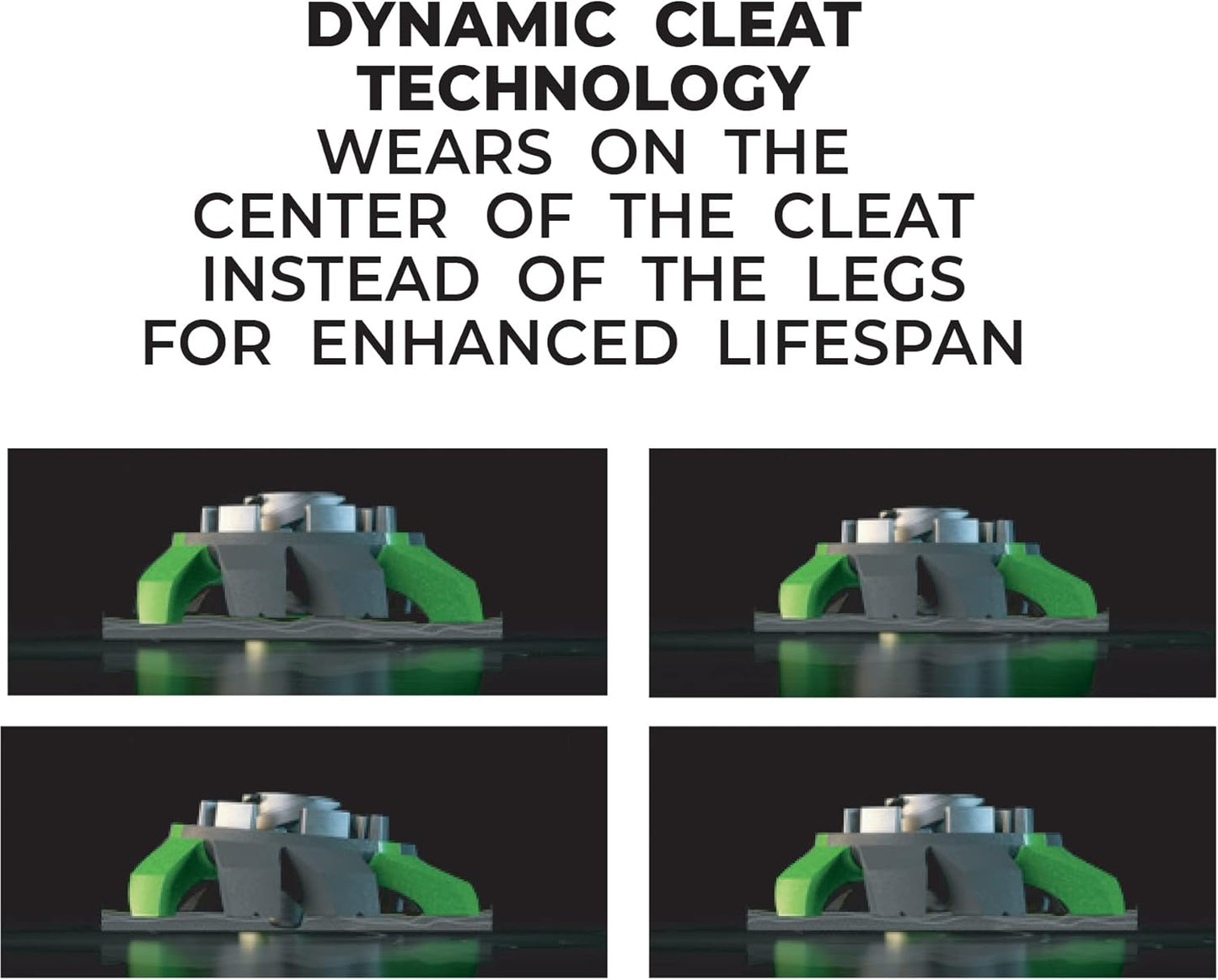 Softspikes Tour Flex Pro Golf Cleats Fast Twist 3.0-18 Replacement Spikes - Green/Charcoal - Also Fits Tri-Lok, Slim-Lok, and Tour Lock Cleat Insert Systems