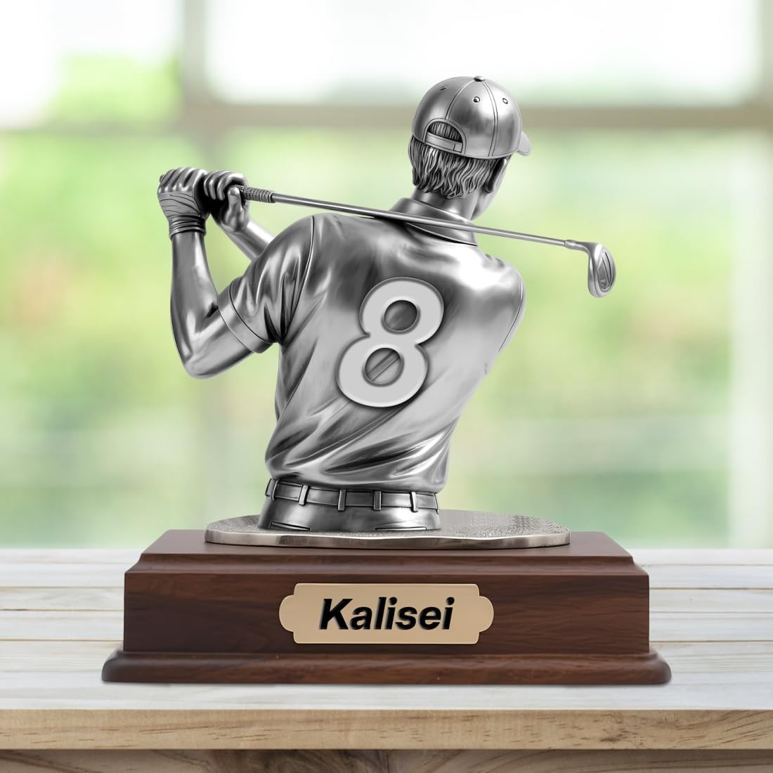 Personalized Golf Acrylic Ornament Sign with Name Number Custom Golfer Flat Desk Sign Sports Lovers Acrylic Plaque Home Garage Men Cave Desk Decor Gifts for Birthday Christmas