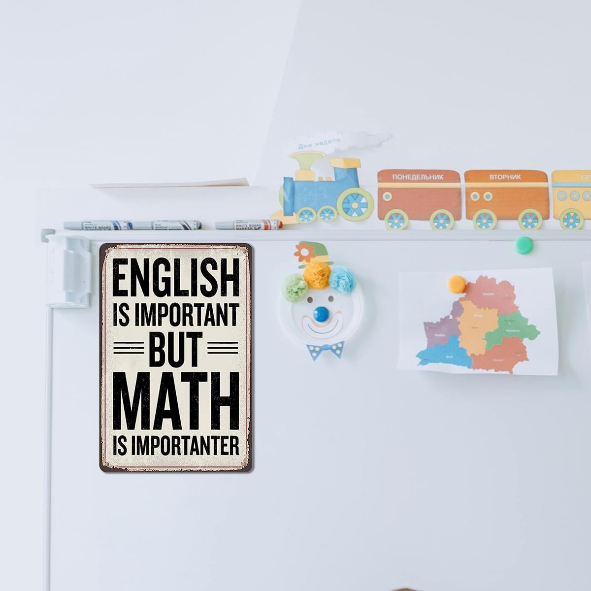 Funny Math Posters - Math Teacher Gift, Tin Sign Wall Art, Ideal Gifts for Math Teachers, Middle School & High School Classroom Decor, 8x12 Inch Metal Sign