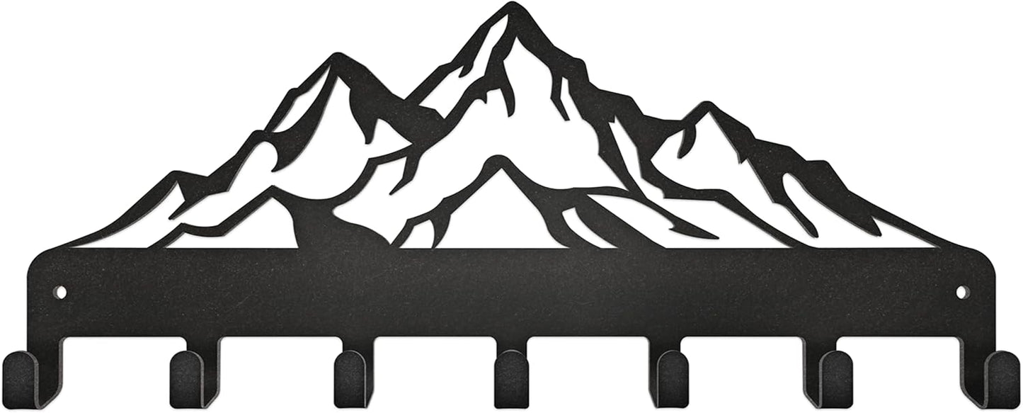 Key Holder Steel Metal Wall Hanger with Hooks for car, Apartment, Garage, Storage, Keys (Mountains)