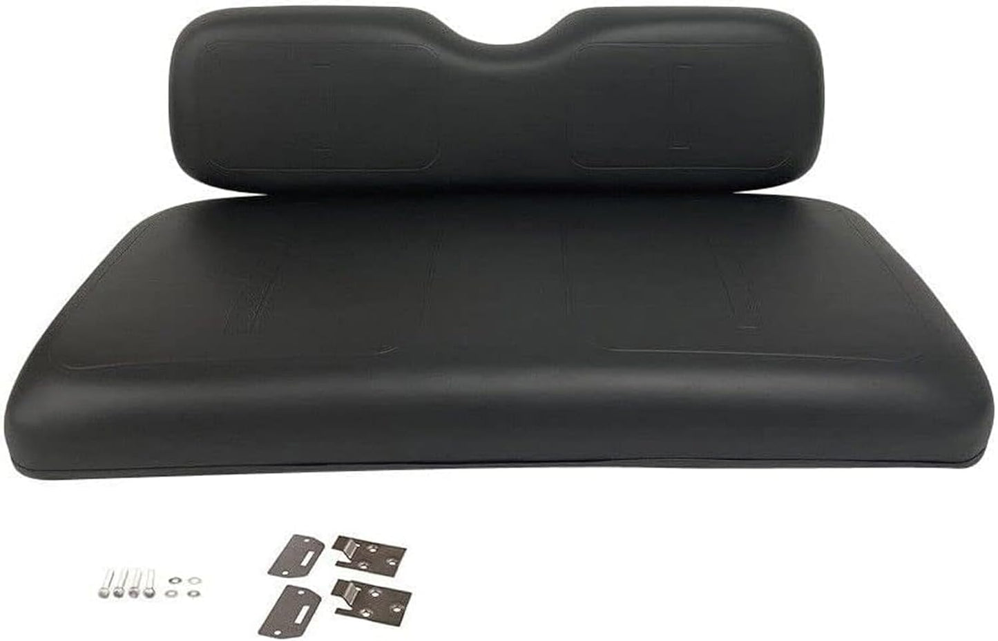 Huskey Parts Company Golf Cart Seat Cushion Set for EZGO Medalist, TXT 1994-2013, Black Color, Front Seat Lean Back & Bottom Replacement with Mounting Hardware & Hinges