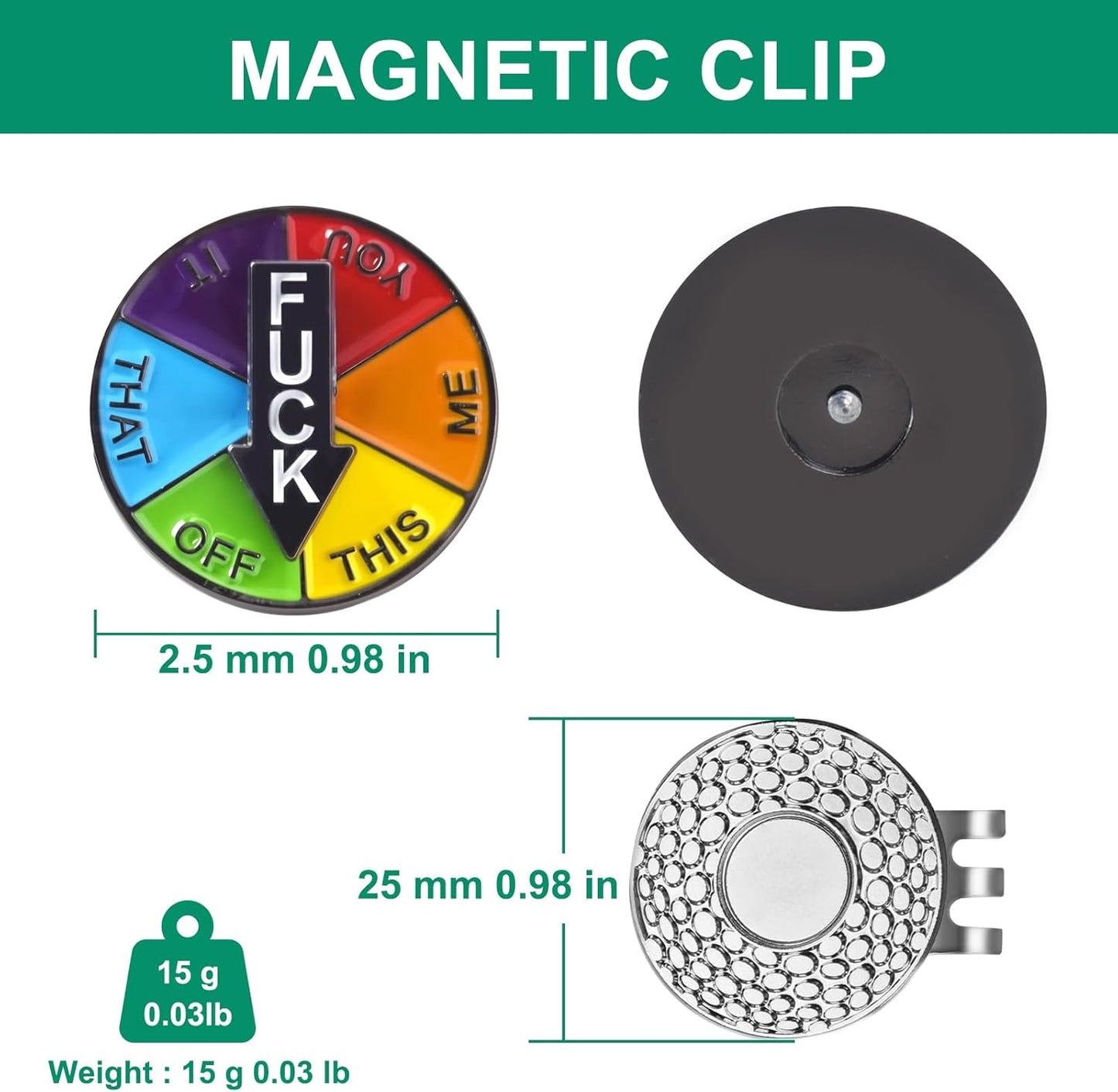 Golf Ball Marker Hat Clip, Golf Accessories for Men, Golf Ball Stamp, Funny Golf Gifts, Golf Gadgets