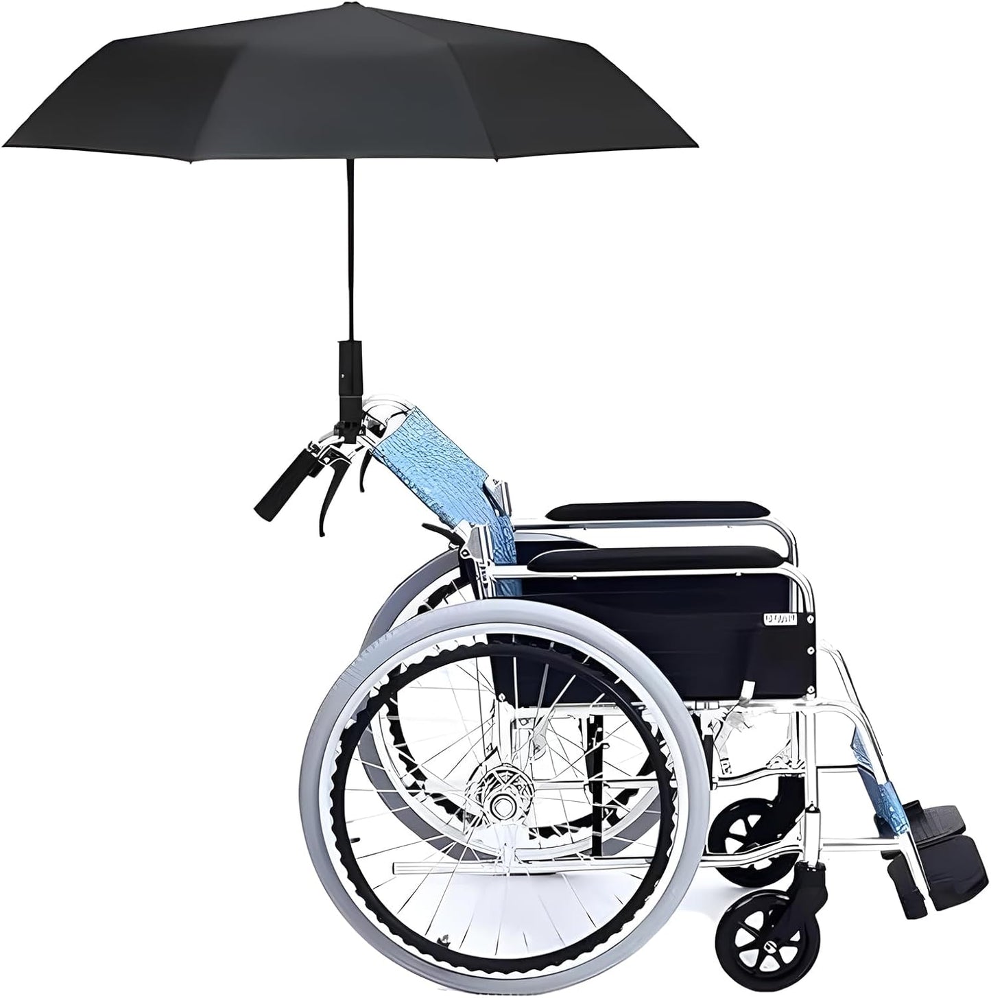 Golf Cart Umbrella Holder Mount, Adjustable Umbrella Holder for Golf Push Cart, Universal Golf Trolley Umbrella Holder Clamp Stand for Fishing Beach Chair Stroller Wheelchair