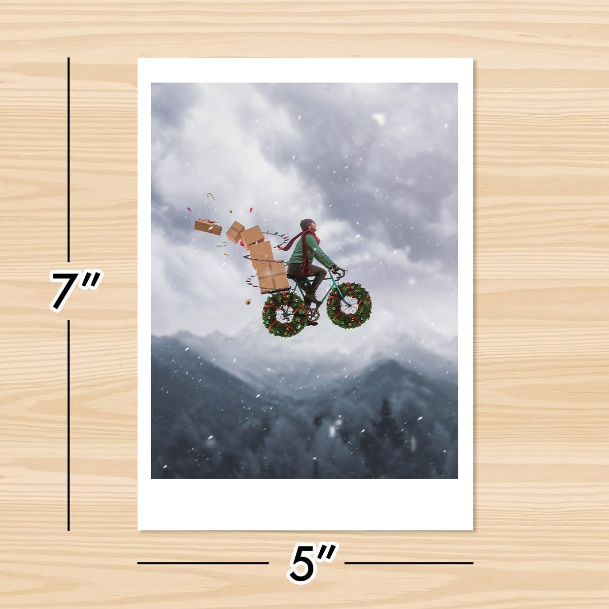 Photographic Christmas Cards, Have a Wheelie Good Holiday (6 Cards with White Envelopes)