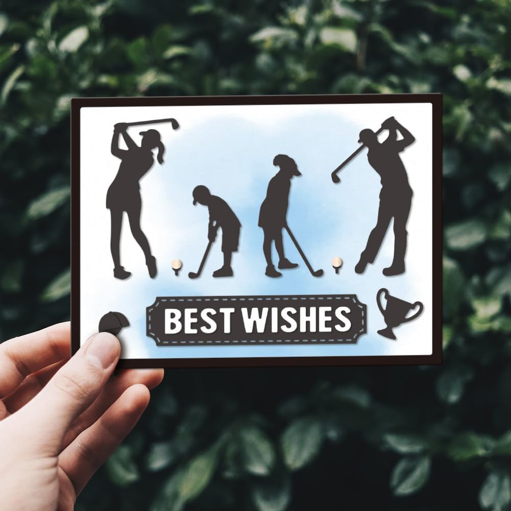 GLOBLELAND Golf Family Cutting Dies for DIY Scrapbooking Golfer Sport Trophy Metal Golf Cart Men Women Die Cuts for Card Making Embossing Photo Album Craft Decor