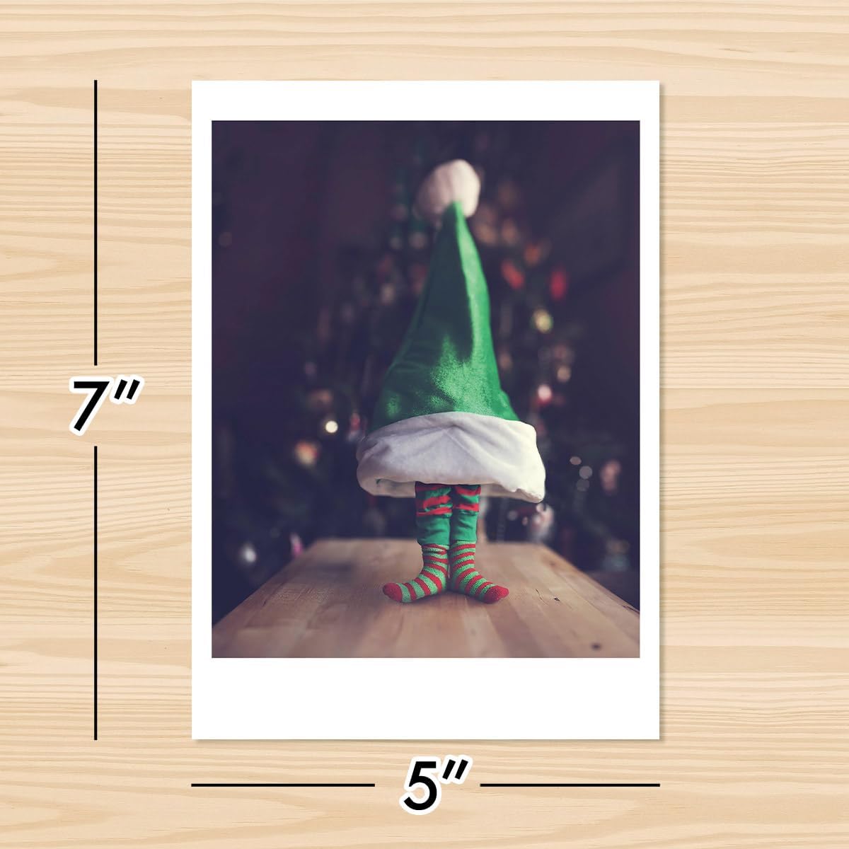 Photographic Christmas Cards, Elf and Seek (6 Cards with White Envelopes)