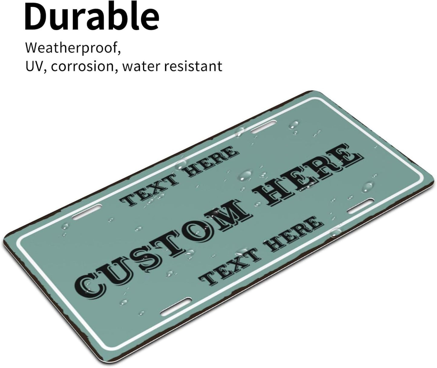 Custom Personalized Text Image Photo Design Customized Tag Aluminum License Plates for Front of Car 6x12 Inch-18