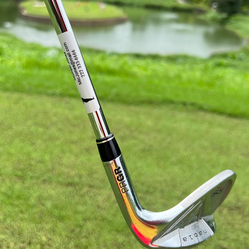 ZbZcYmt Customized Personalized Golf Club Name Labels Waterproof Oil-Proof Anti-Alcohol Ripstop Remove Without Leaving Glue Name Stickers for Golf Clubs 50labels