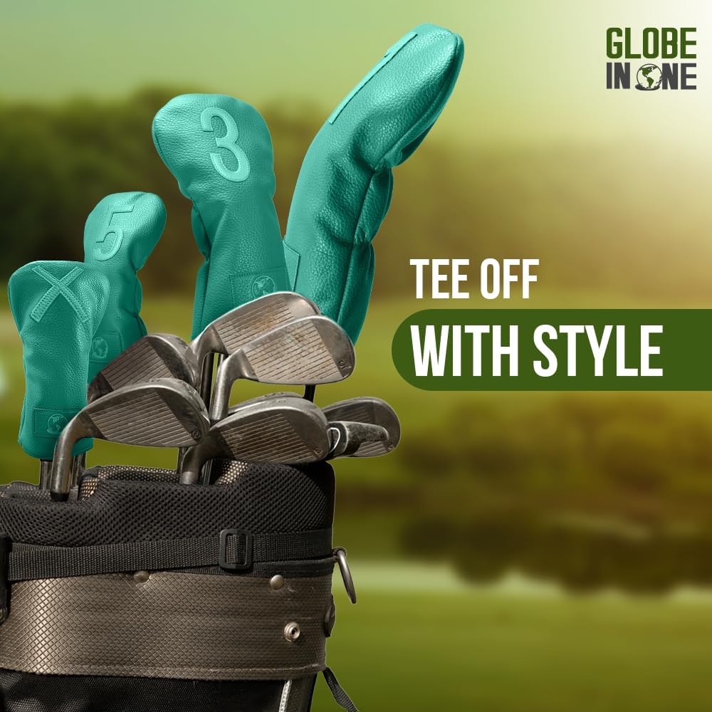 Premium Golf Club Head Covers Set of 4 Fits Drivers Fairways Hybrids 1, 3, 5 and X