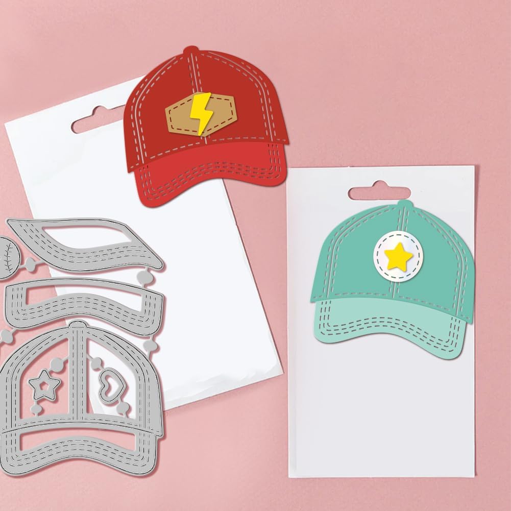 GLOBLELAND Sports Hats Cutting Dies for Card Making Peaked Cap Cut Die for DIY Scrapbooking Journal Embossing Paper Craft Decor