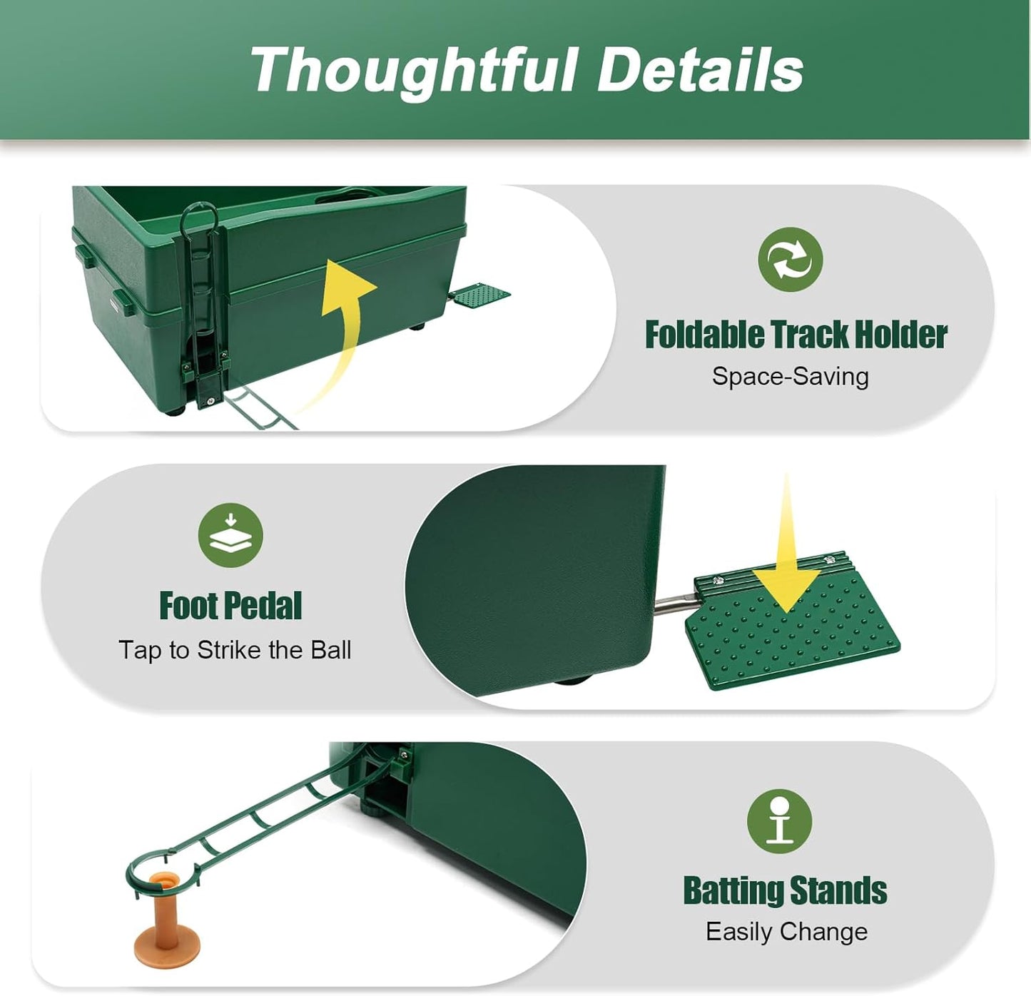 Automatic Golf Tee Machine with 9 Club Slots, Golf Ball Dispenser (Holds 100 Balls), No Electricity Needed – Golf Training & Practice Pitching Aid with 3 Batting Stands