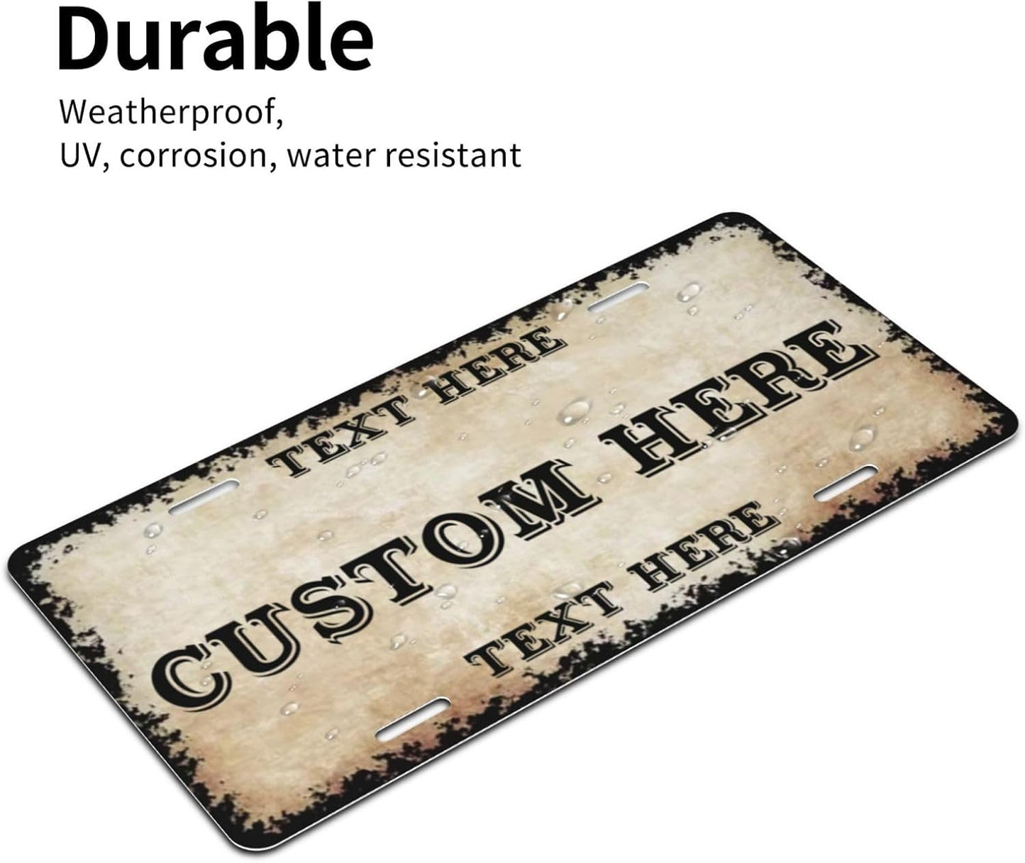 Custom Personalized Text Image Photo Design Customized Tag Aluminum License Plates for Front of Car 6x12 Inch-12