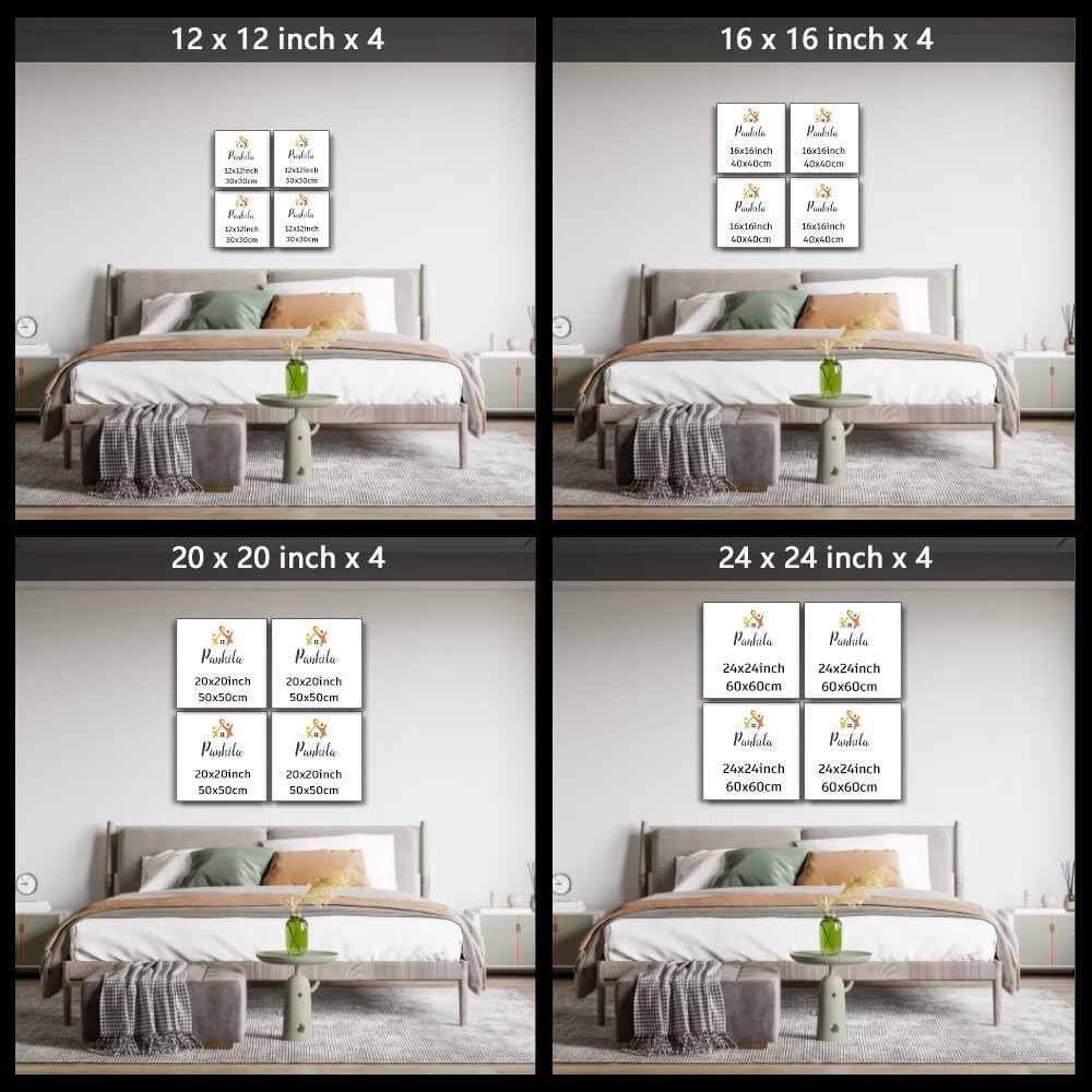 Pankila USA Golf Course Wall Art Golf Pictures Canvas Prints Golf Course Wall Decor for Living Room Bedroom Bathroom Home Decorations Painting Framed Artwork Ready to Hang (12''W x 12''H x 4)