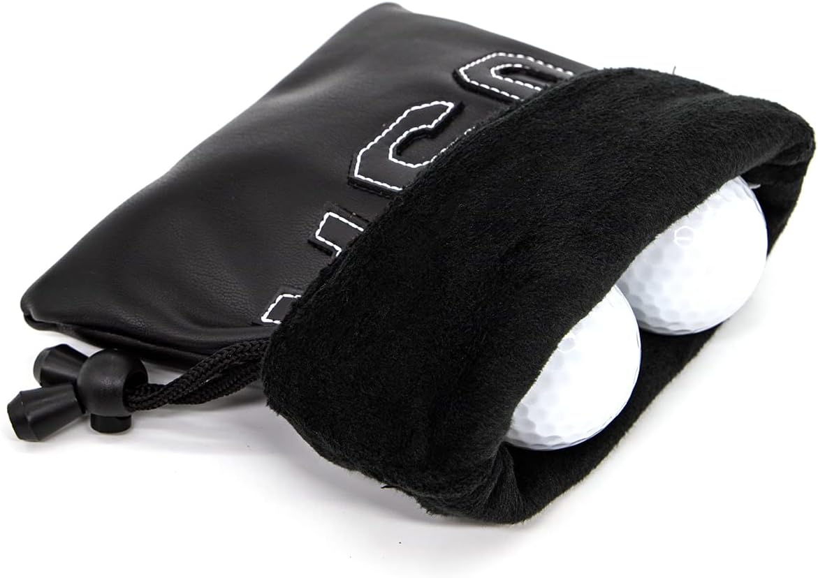 Leather Golf Tee Pouch with Drawstrings - Valuables Bag for Men & Women