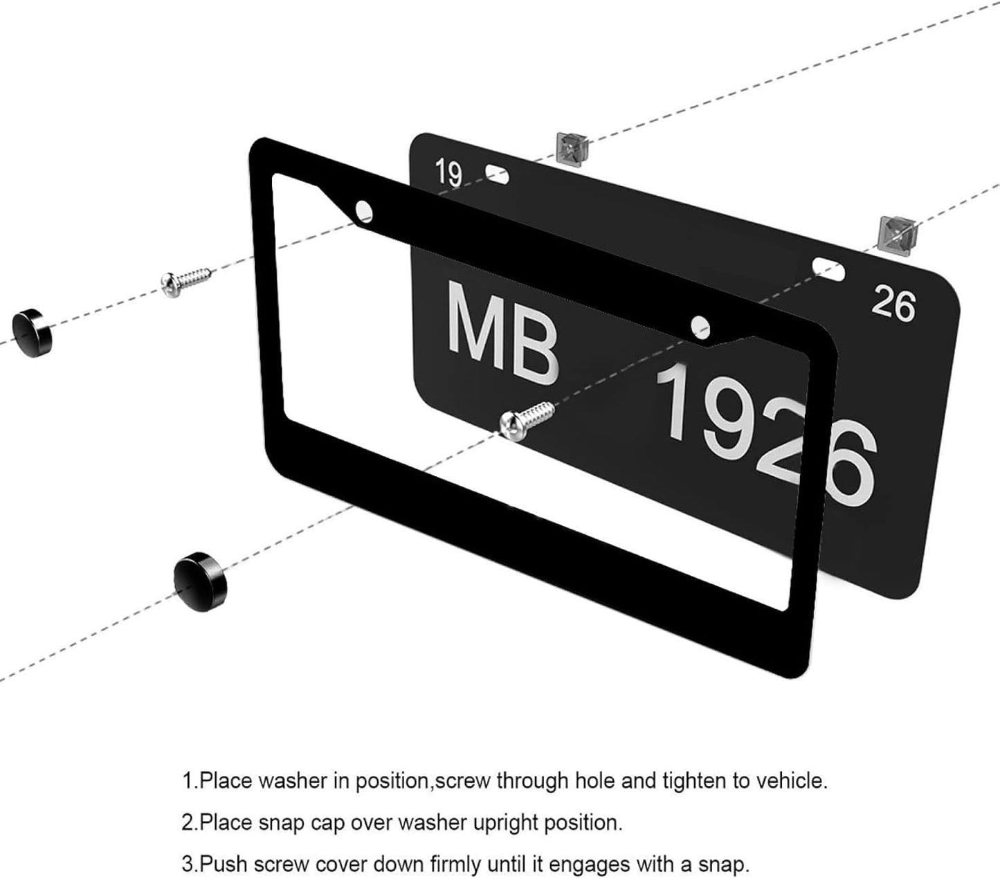 Personalized License Plate Frame, Custom License Plate Holder with Text Photo Logo,Customized Aluminum Metal Car Tag Frames for Women Men ,12"x6"