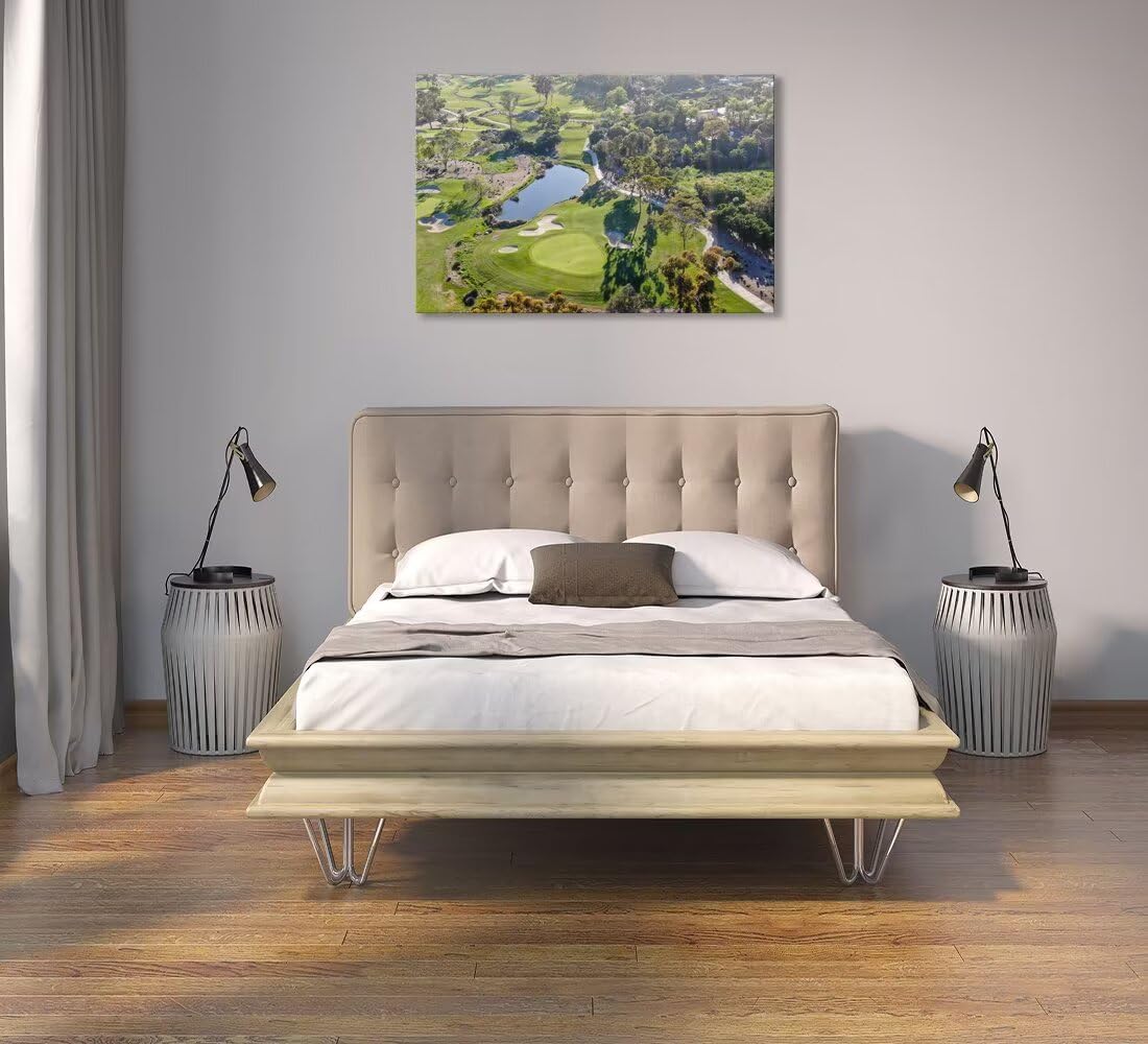 San Diego California Golf Course Wall Art for Living Room Bedroom Bathroom Home Decorations San Diego Golf Course Picture Poster Framed Artwork Canvas Prints Ready to Hang(18''H x 24''W)