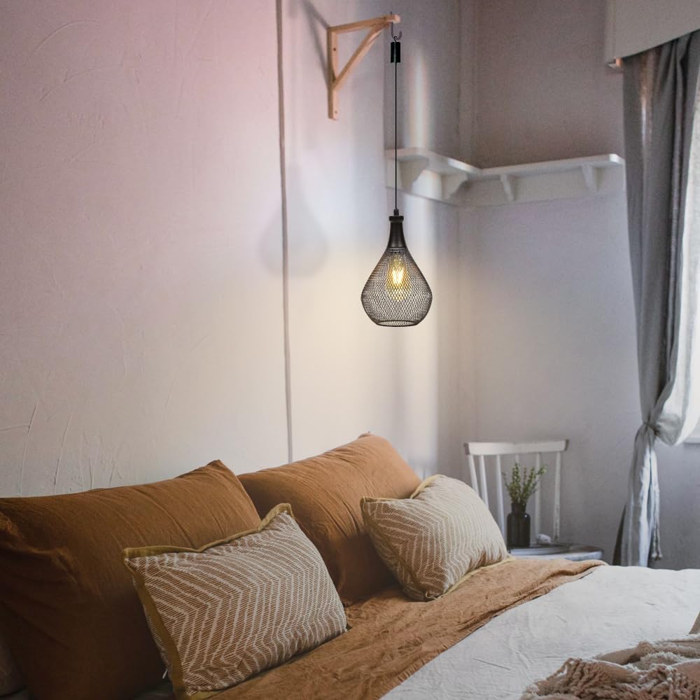 JHY DESIGN Hanging Lamp Battery Operated Cordless Hanging Light Great for Parties Patio Events for Indoors Outdoors(Teardrop Shape)