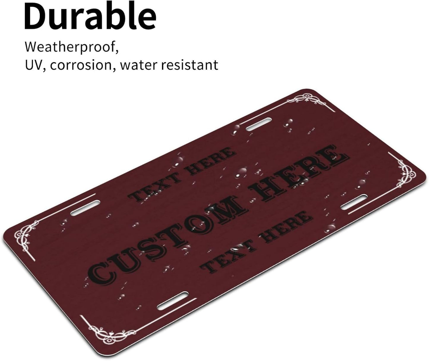 Custom Personalized Text Image Photo Design Customized Tag Aluminum License Plates for Front of Car 6x12 Inch-7